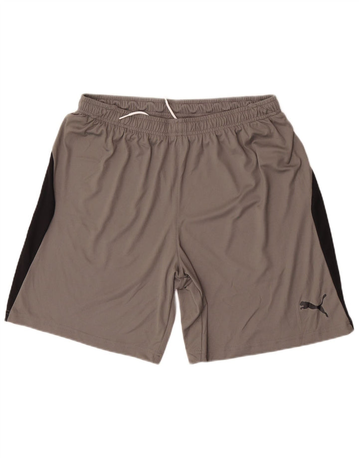 Puma Mens Sport Shorts Large Grey Colourblock Polyester