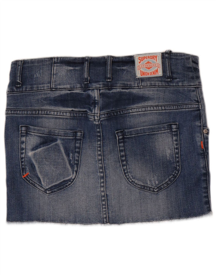Superdry Womens Mini Denim Skirt  W28 Medium Blue Cotton