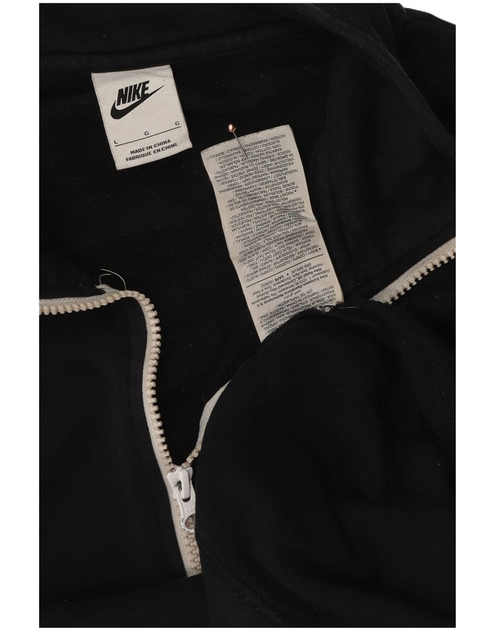 Nike Mens Zip Neck Sweatshirt Jumper Large Black Cotton
