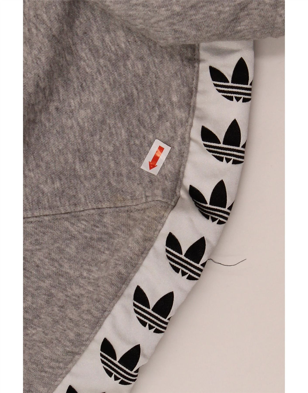 ADIDAS Mens Graphic Zip Neck Hoodie Jumper Medium Grey Cotton