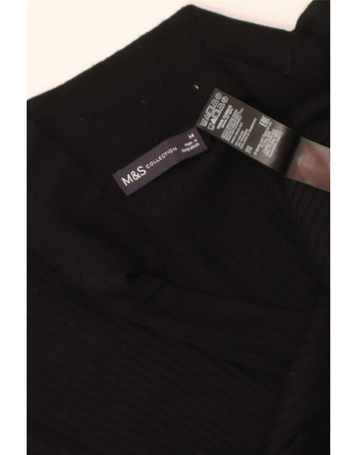 Zara Womens Long Sleeve Polo Shirt UK 14 Medium Black Viscose