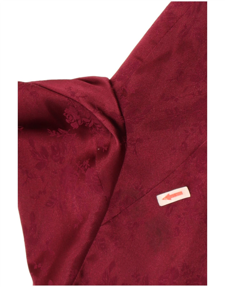 Blunauta Womens 3 Button Oversized Blazer Jacket IT 38 XS Burgundy Floral