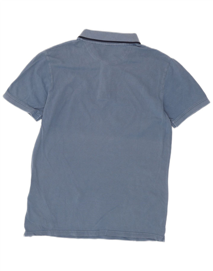 Timberland Mens Slim Fit Polo Shirt Medium Blue Cotton