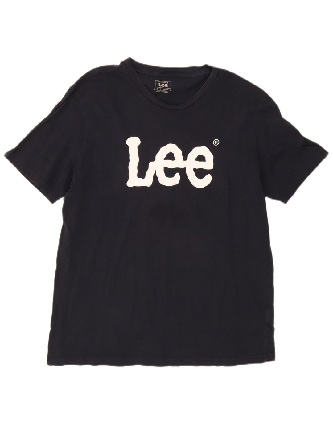 Lee Mens Graphic T-Shirt Top Large Navy Blue Cotton