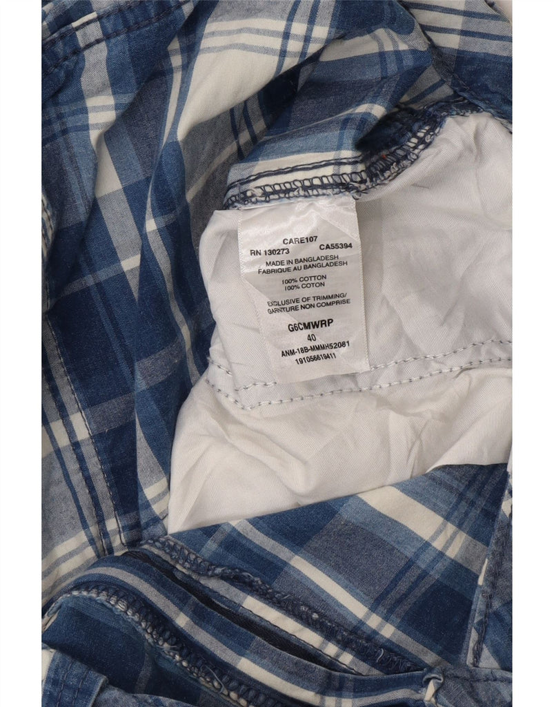 WRANGLER Mens Cargo Shorts W40 XL Blue Check Cotton Vintage Wrangler and Second-Hand Wrangler from Messina Hembry 