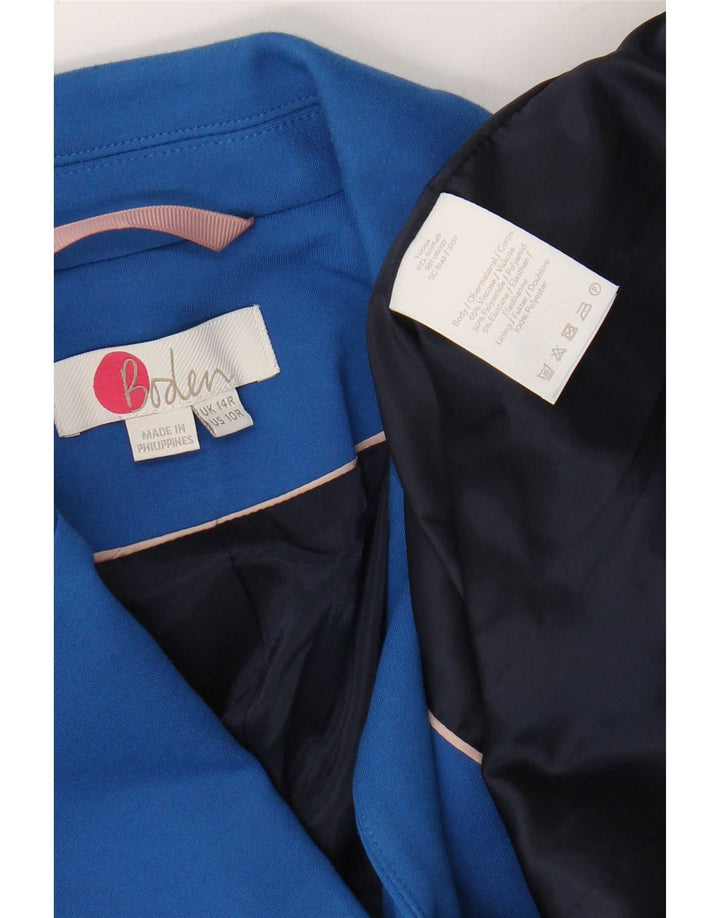 Boden Womens 2 Button Blazer Jacket UK 14 Medium Blue Viscose