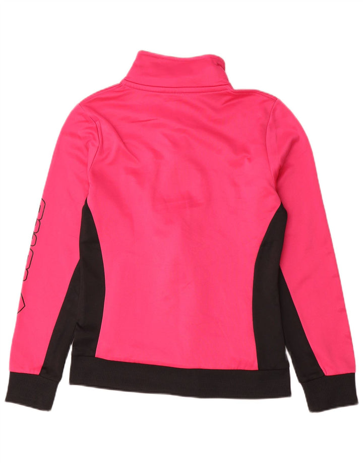 LOTTO Womens Graphic Tracksuit Top Jacket UK 8 Small Pink Colourblock