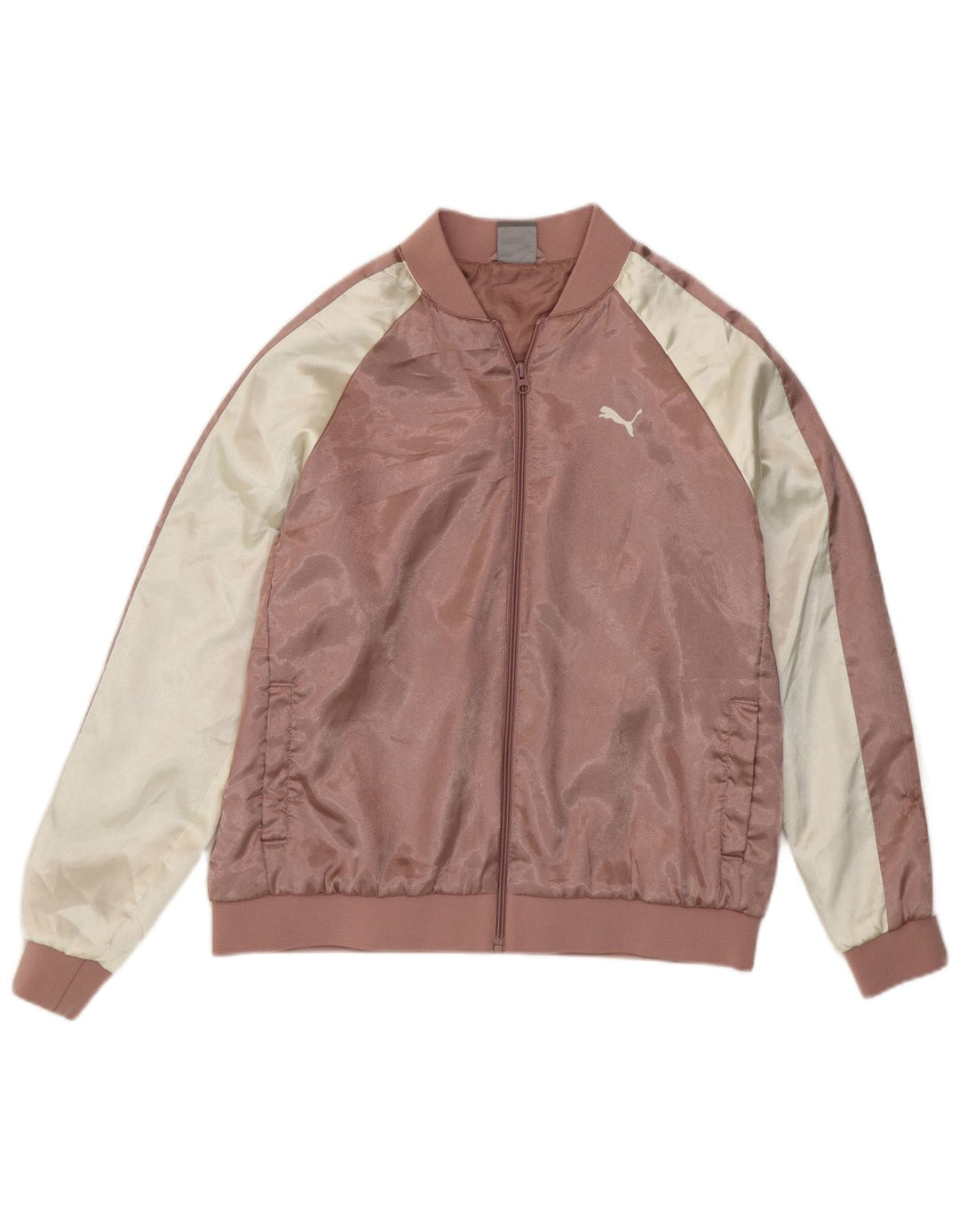 Puma Womens Graphic Tracksuit Top Jacket UK 12 Medium Pink Polyester