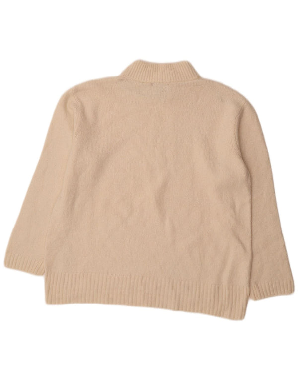 Massimo Dutti Womens Turtle Neck Jumper Sweater UK 16 Large Off White