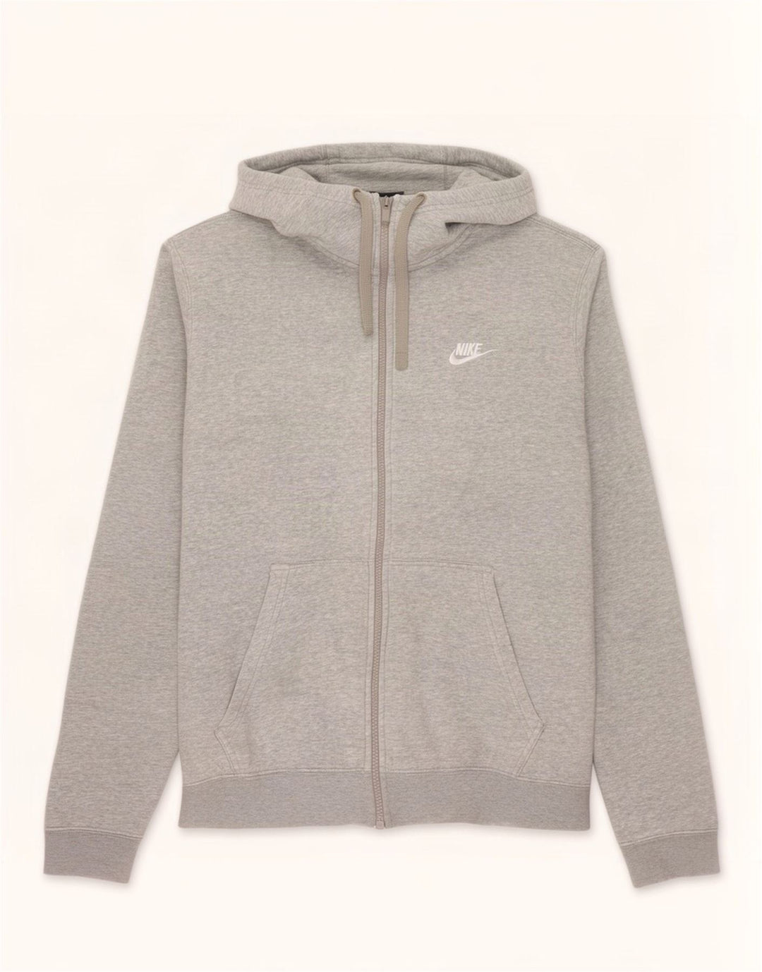 Nike Mens Zip Hoodie Sweater Medium Grey Cotton