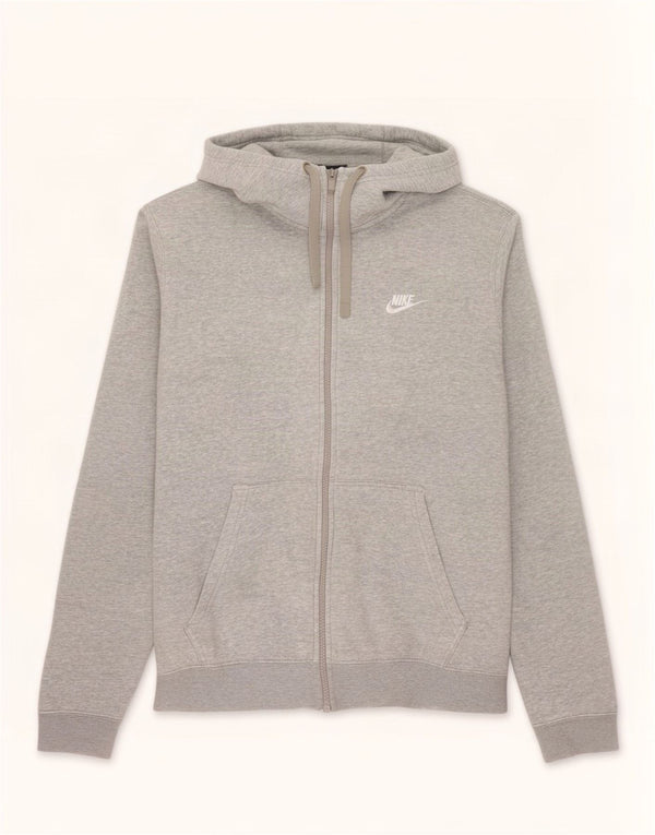 Nike Mens Zip Hoodie Sweater Medium Grey Cotton