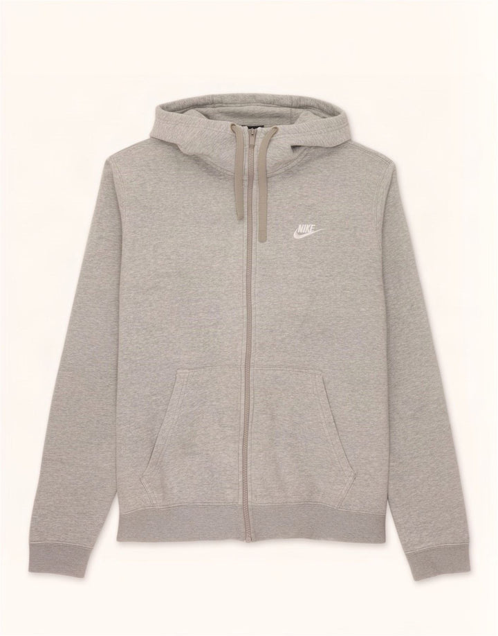 Nike Mens Zip Hoodie Sweater Medium Grey Cotton
