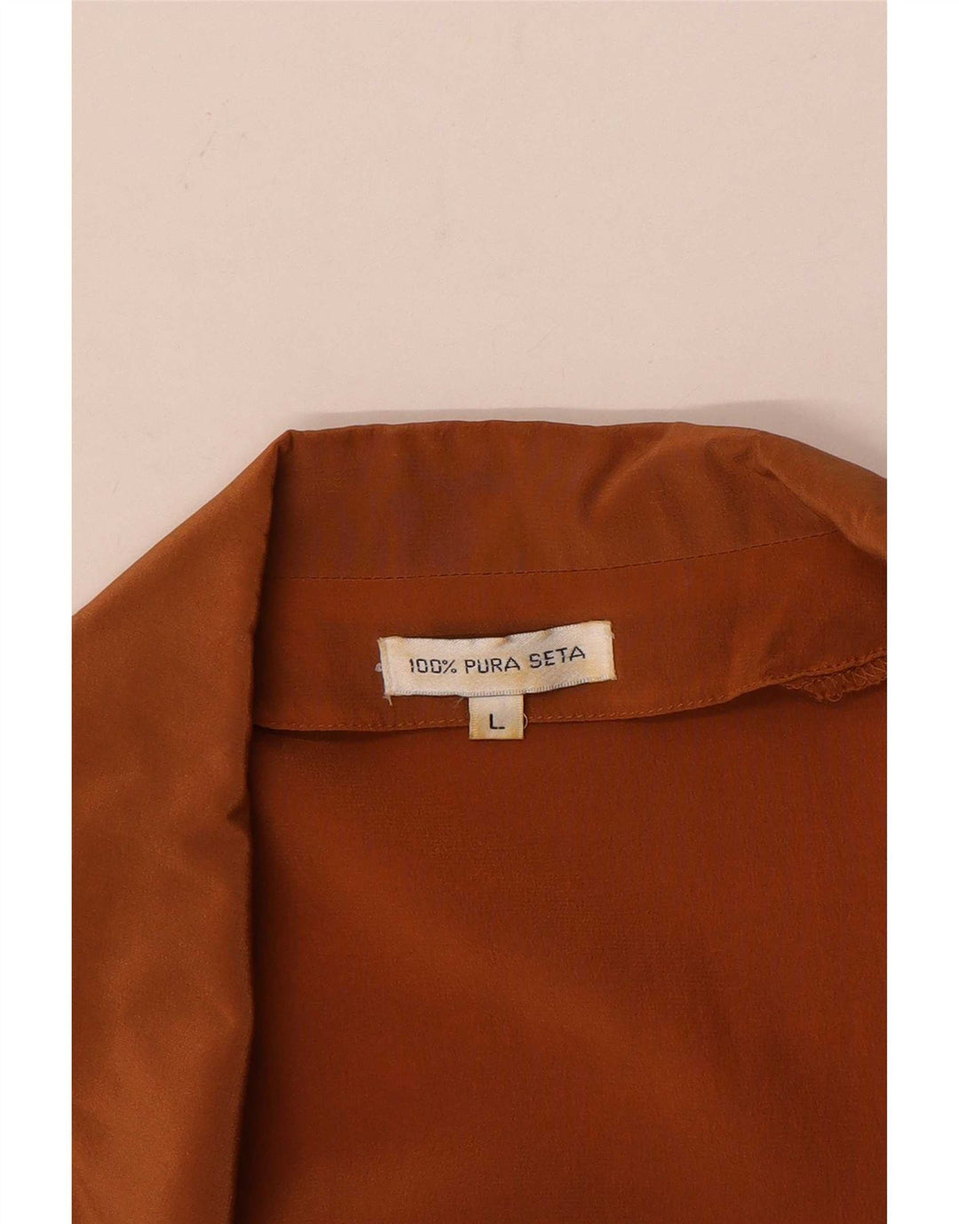 Vintage Womens Short Sleeve 2 Button Blazer Jacket UK 16 Large Brown Silk