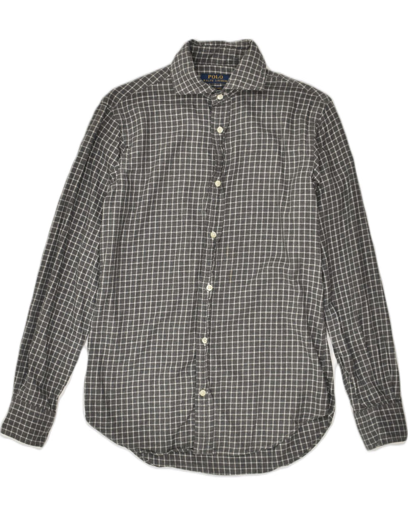 POLO RALPH LAUREN Boys Flannel Shirt 15-16 Years XS Grey Check Cotton | Vintage Polo Ralph Lauren | Thrift | Second-Hand Polo Ralph Lauren | Used Clothing | Messina Hembry 