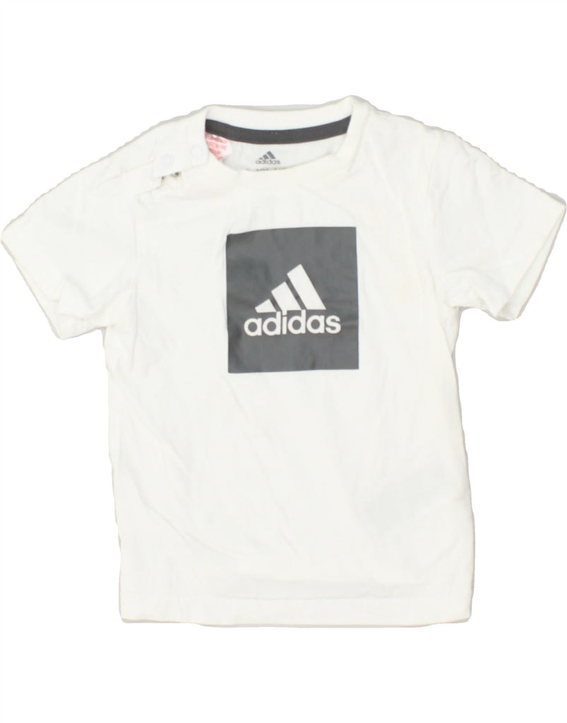 ADIDAS Baby Boys Graphic T-Shirt Top 12-18 Months White Cotton | Vintage Adidas | Thrift | Second-Hand Adidas | Used Clothing | Messina Hembry 