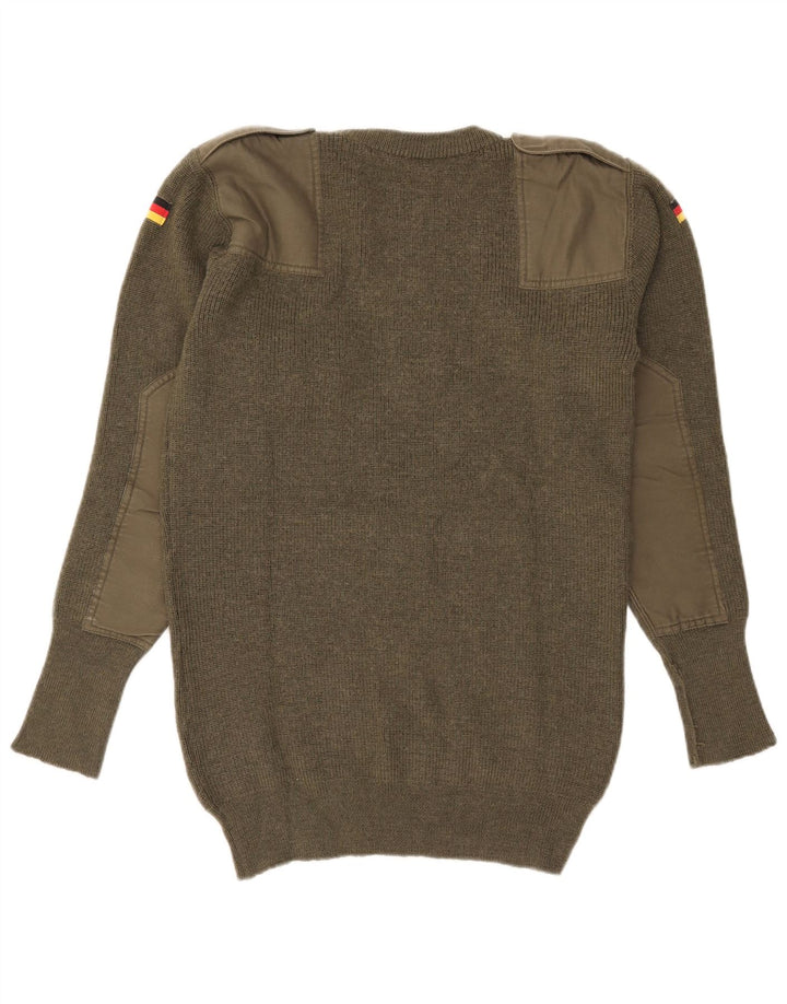 Vintage Mens Military Crew Neck Jumper Sweater IT 50 Medium Khaki