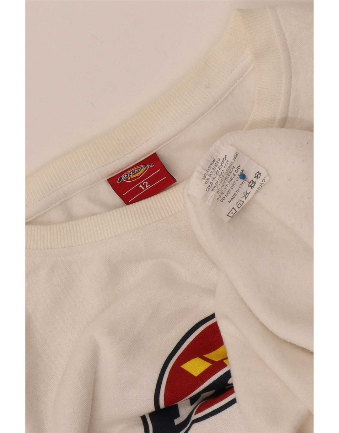 Dickies Boys Graphic Sweatshirt Jumper 11-12 Years White Cotton