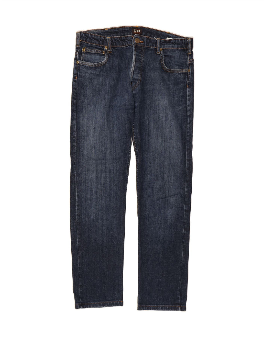 LEE Womens Powell Straight Jeans W34 L30 Navy Blue Cotton