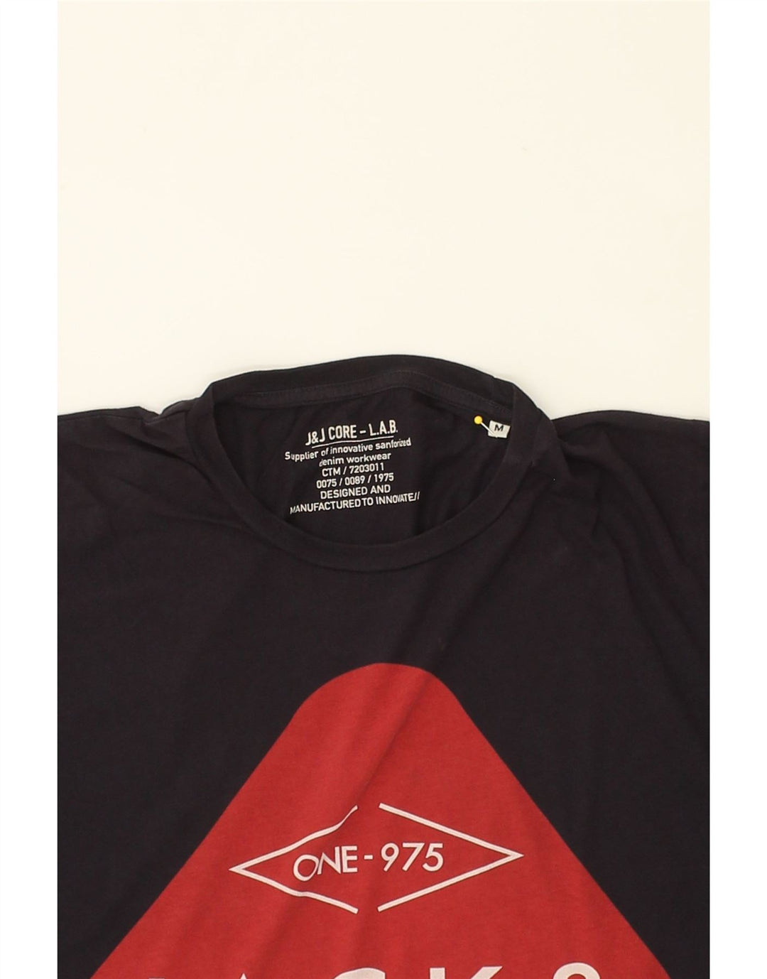 JACK & JONES Mens Graphic T-Shirt Top Medium Navy Blue | Vintage Jack & Jones | Thrift | Second-Hand Jack & Jones | Used Clothing | Messina Hembry 