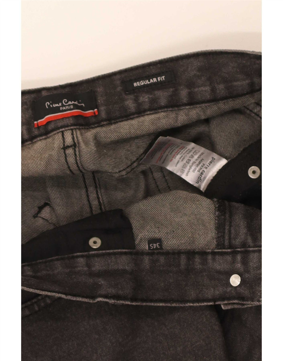 Pierre Cardin Mens Regular Fit Straight Jeans W34 L31 Grey Cotton