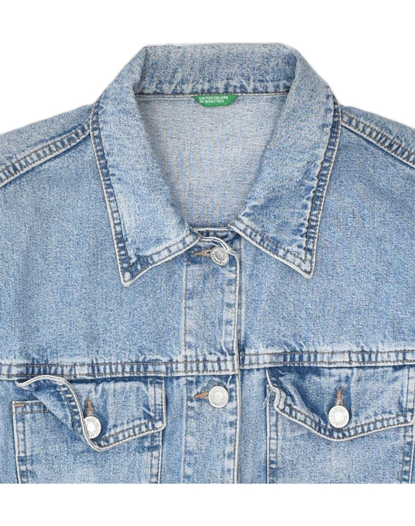 BENETTON Womens Denim Jacket UK 14 Medium Blue Cotton | Vintage Benetton | Thrift | Second-Hand Benetton | Used Clothing | Messina Hembry 