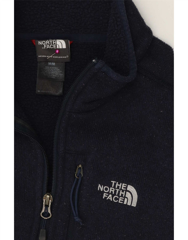The North Face Mens Zip Neck Jumper Sweater Medium Navy Blue Polyester