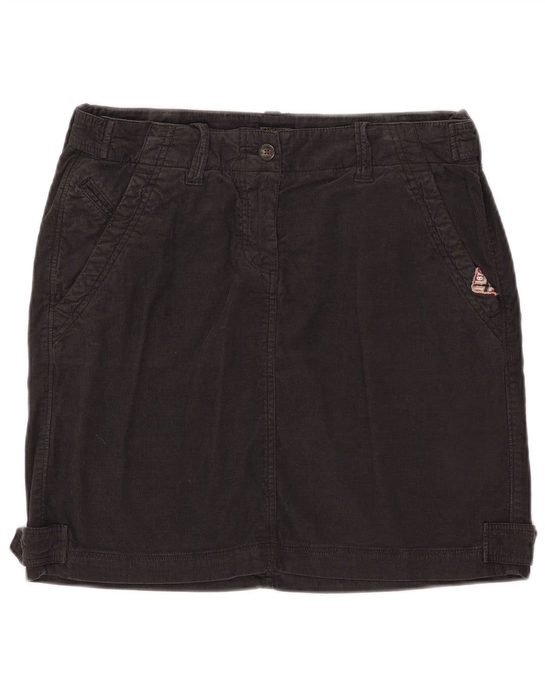 NAPAPIJRI Womens Geographic Corduroy Skirt IT 44 Medium W32  Black Cotton