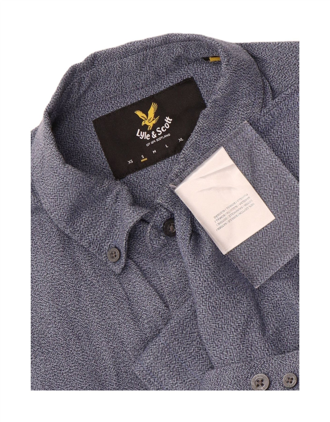 Lyle & Scott Mens Shirt Small Blue Cotton
