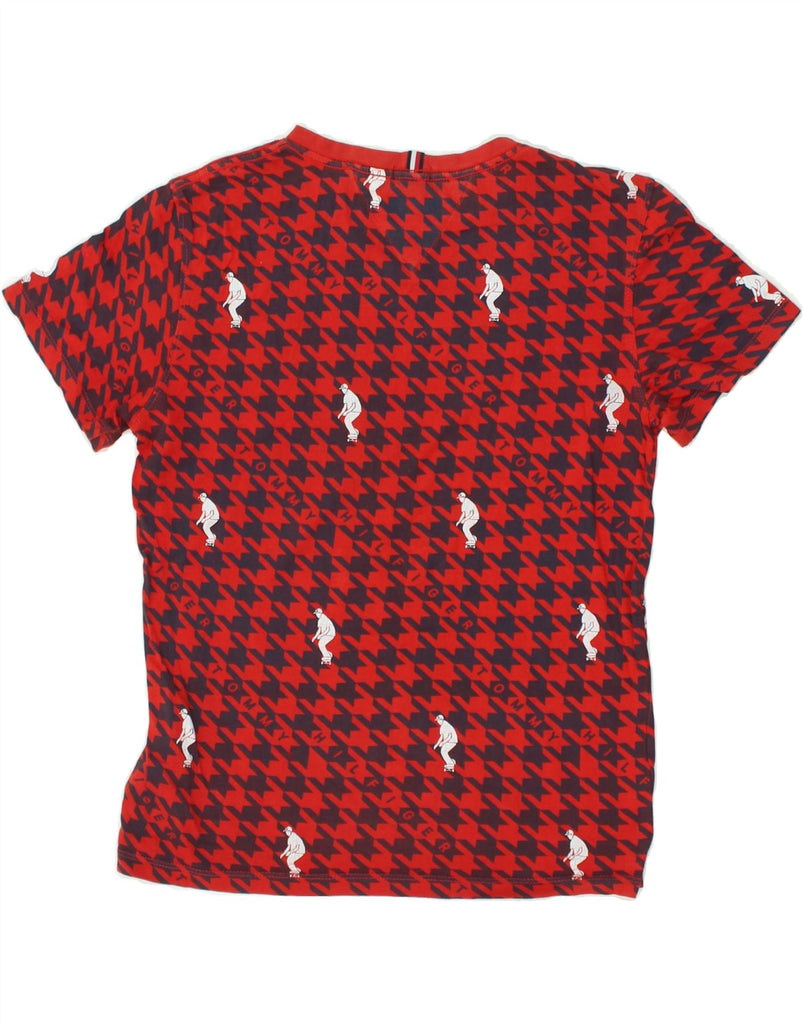 TOMMY HILFIGER Boys Graphic T-Shirt Top 13-14 Years Red Houndstooth Cotton | Vintage Tommy Hilfiger | Thrift | Second-Hand Tommy Hilfiger | Used Clothing | Messina Hembry 