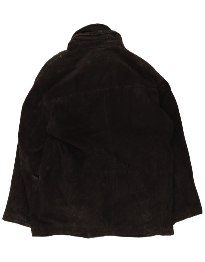 Vintage Mens Suede Jacket UK 40 Large Black Leather