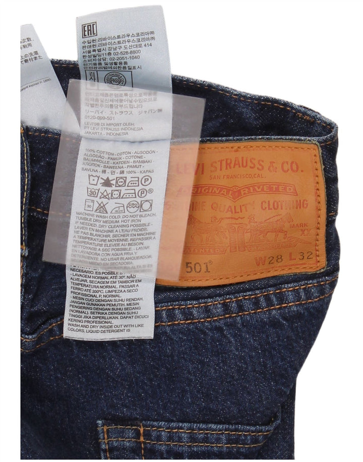 Levi's Mens 501 Straight Jeans W28 L32 Blue Cotton