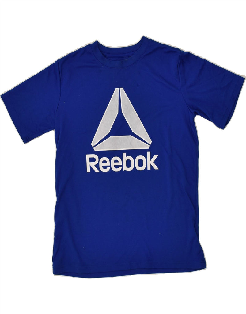 REEBOK Girls Graphic T-Shirt Top 10-11 Years Blue Polyester | Vintage Reebok | Thrift | Second-Hand Reebok | Used Clothing | Messina Hembry 