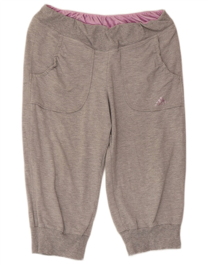 ADIDAS Girls Capri Tracksuit Trousers Joggers 15-16 Years  Grey