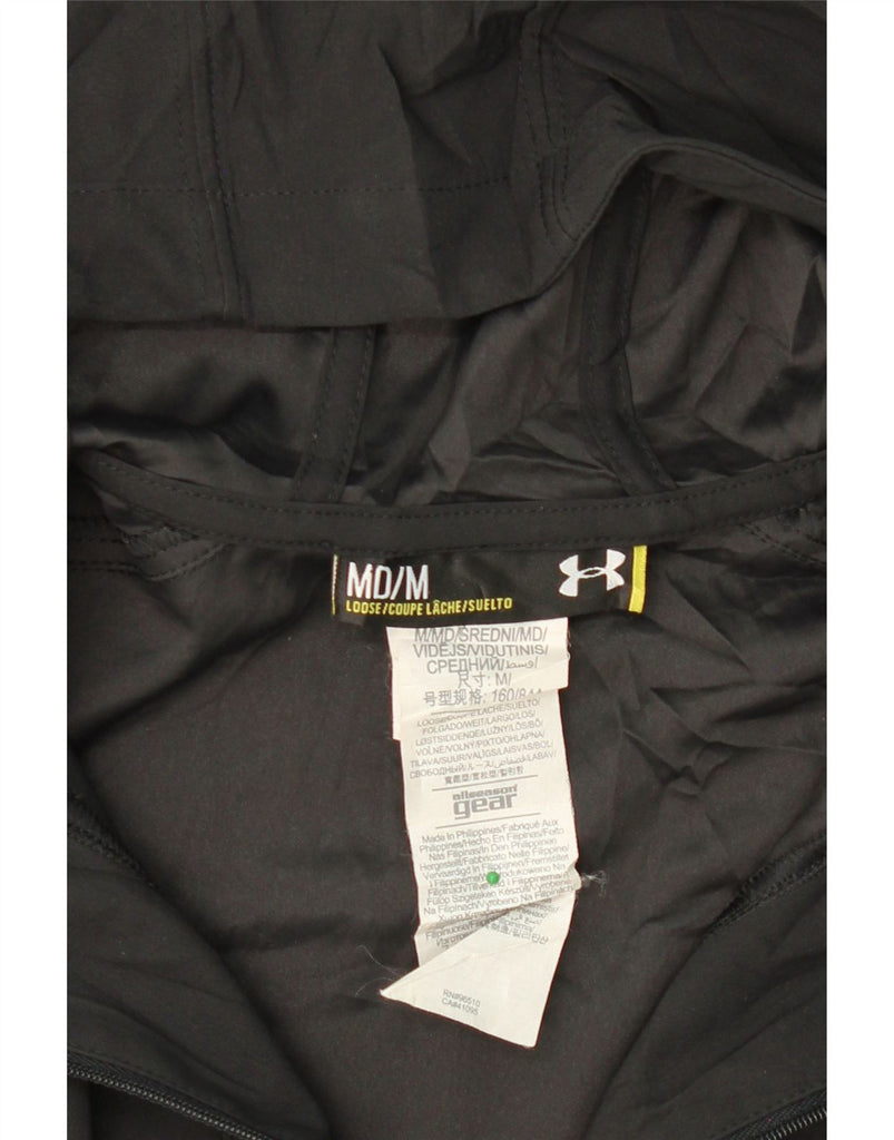 UNDER ARMOUR Mens Hooded Zip Neck Pullover Tracksuit Top Medium Black Vintage Under Armour and Second-Hand Under Armour from Messina Hembry 