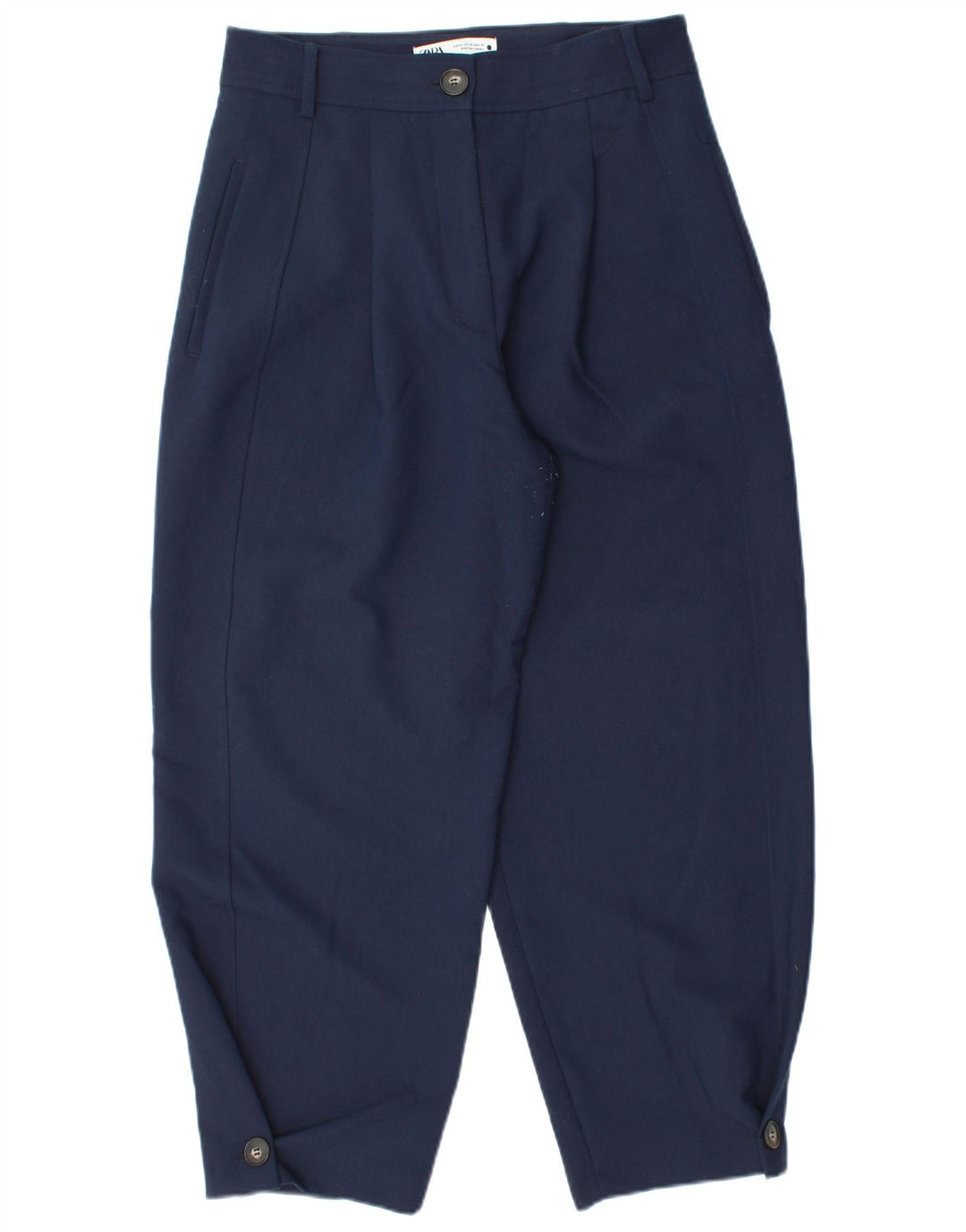 Zara Womens Pegged Chino Trousers Medium W28 L26 Navy Blue Polyester