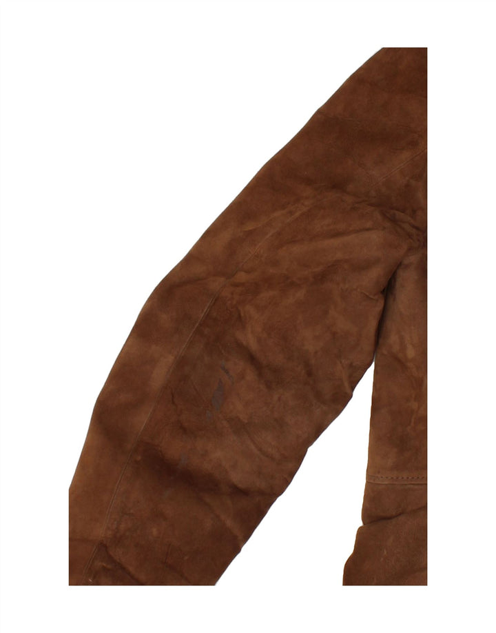 VINTAGE Womens Shearling Coat IT 52 2XL Brown