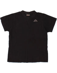 KAPPA Mens T-Shirt Top Small Black Cotton