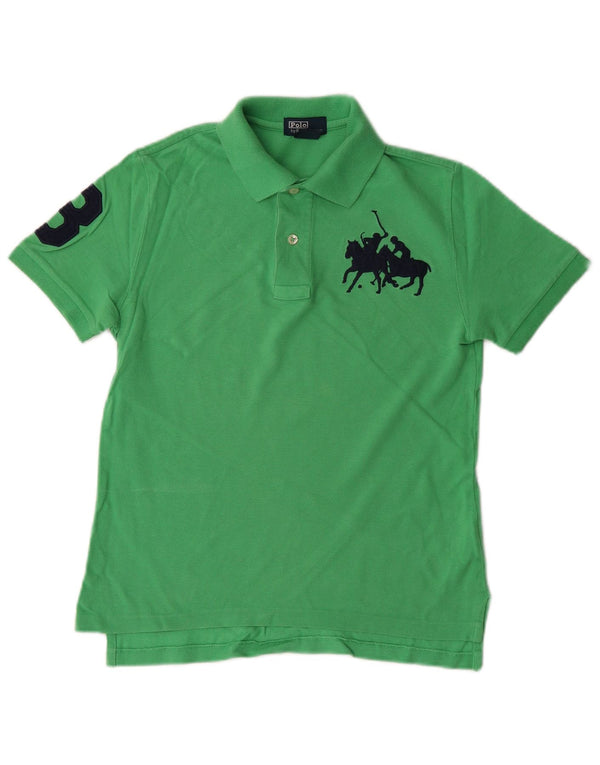 Polo Ralph Lauren Boys Graphic Polo Shirt 7-8 Years Small  Green Cotton