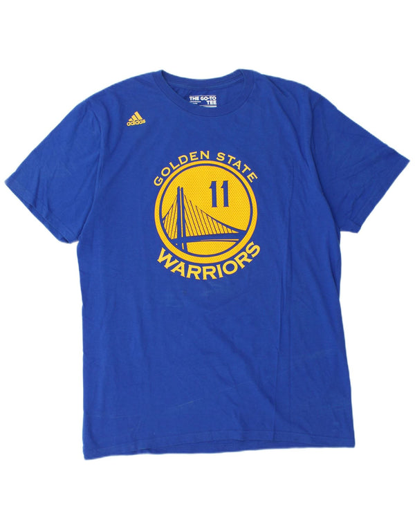 ADIDAS Mens Golden State Warriors Graphic T-Shirt Top Large Blue Cotton