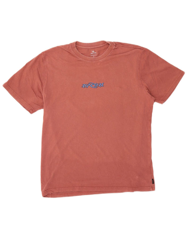Rip Curl Mens Relaxed Fit Graphic T-Shirt Top Small Pink Cotton
