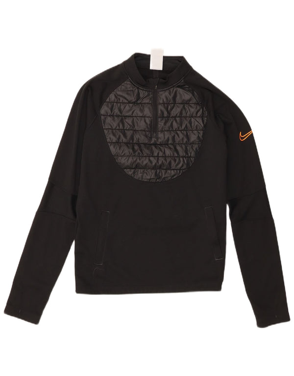 Nike Boys Therma-Fit Zip Neck Sweatshirt Jumper 13-14 Years XL Black