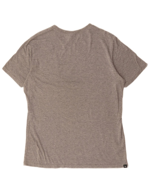 Rip Curl Mens T-Shirt Top Small Grey Flecked Cotton