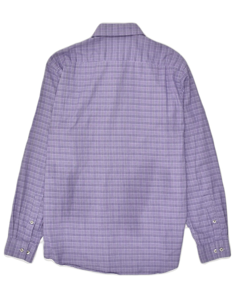 MICHAEL KORS Mens Shirt Size 16 16 1/2 Large Purple Check Cotton | Vintage Michael Kors | Thrift | Second-Hand Michael Kors | Used Clothing | Messina Hembry 