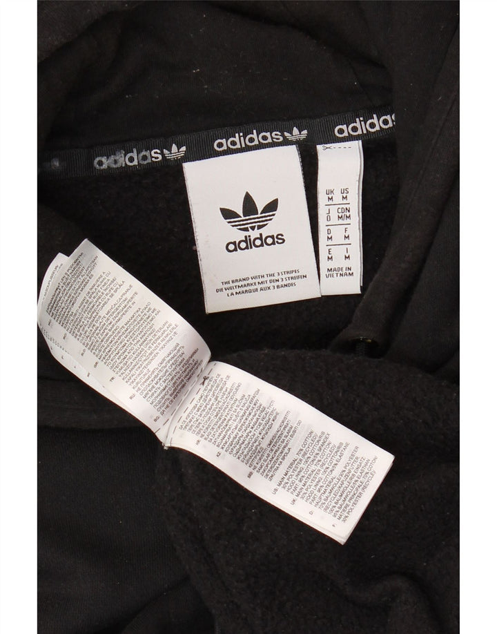 ADIDAS Mens Hoodie Jumper Medium Black Cotton