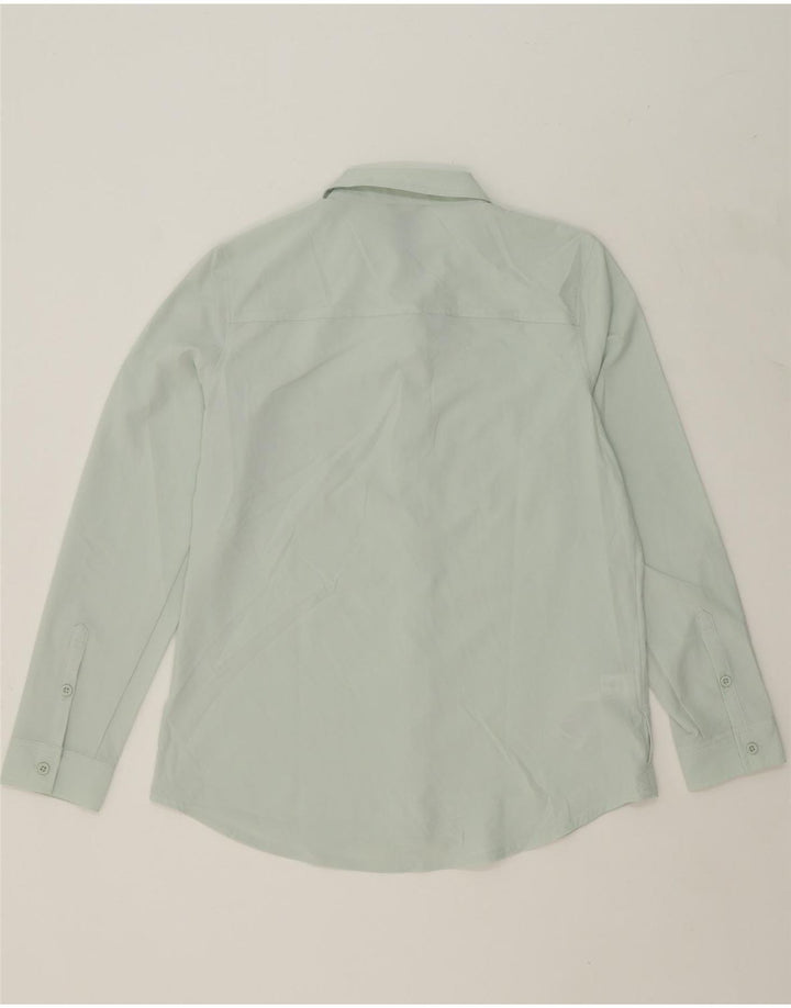EDDIE BAUER Womens Classic Fit Shirt UK 10 Small Green Polyester Vintage Eddie Bauer and Second-Hand Eddie Bauer from Messina Hembry 