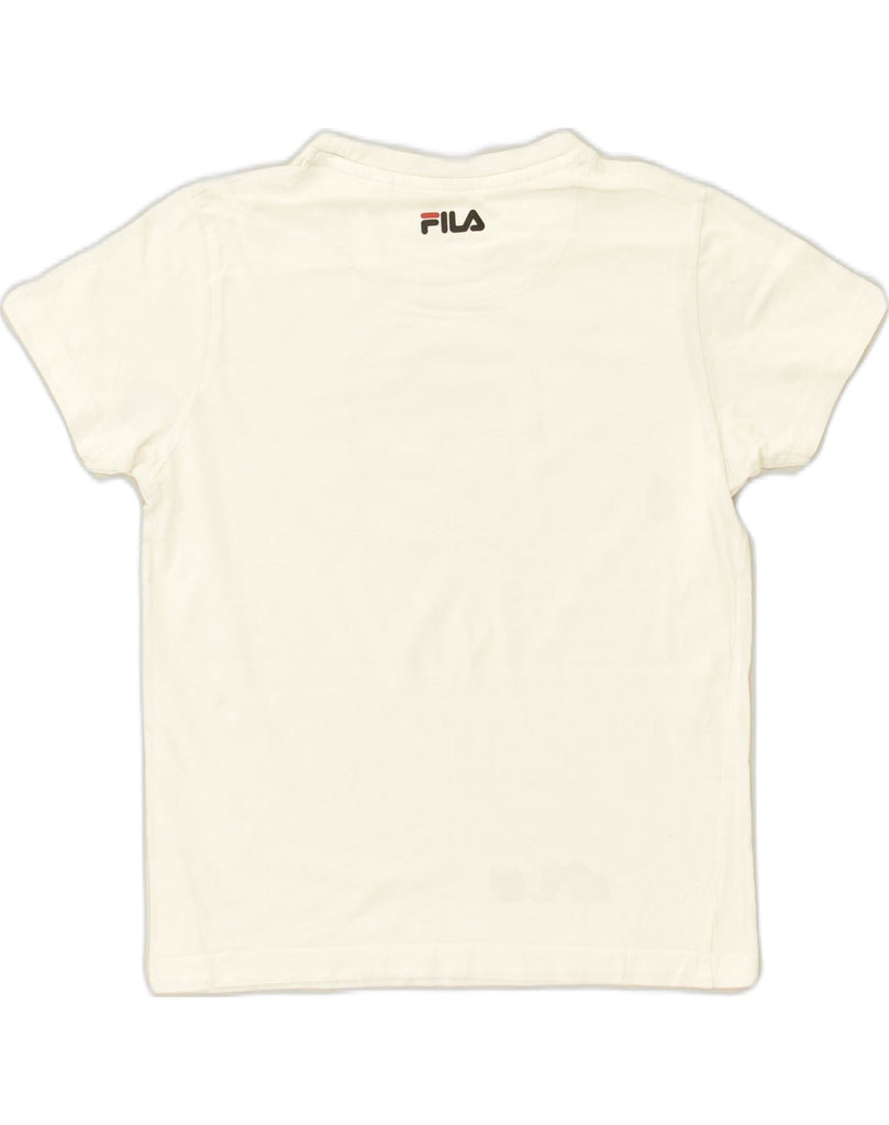 FILA Boys Graphic T-Shirt Top 7-8 Years White Cotton | Vintage Fila | Thrift | Second-Hand Fila | Used Clothing | Messina Hembry 