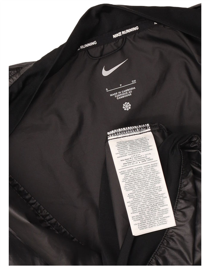 Nike Womens Running Graphic Rain Jacket UK 10 Small Black Colourblock