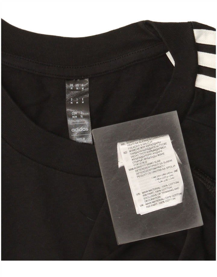 Adidas Mens T-Shirt Top Medium Black Cotton