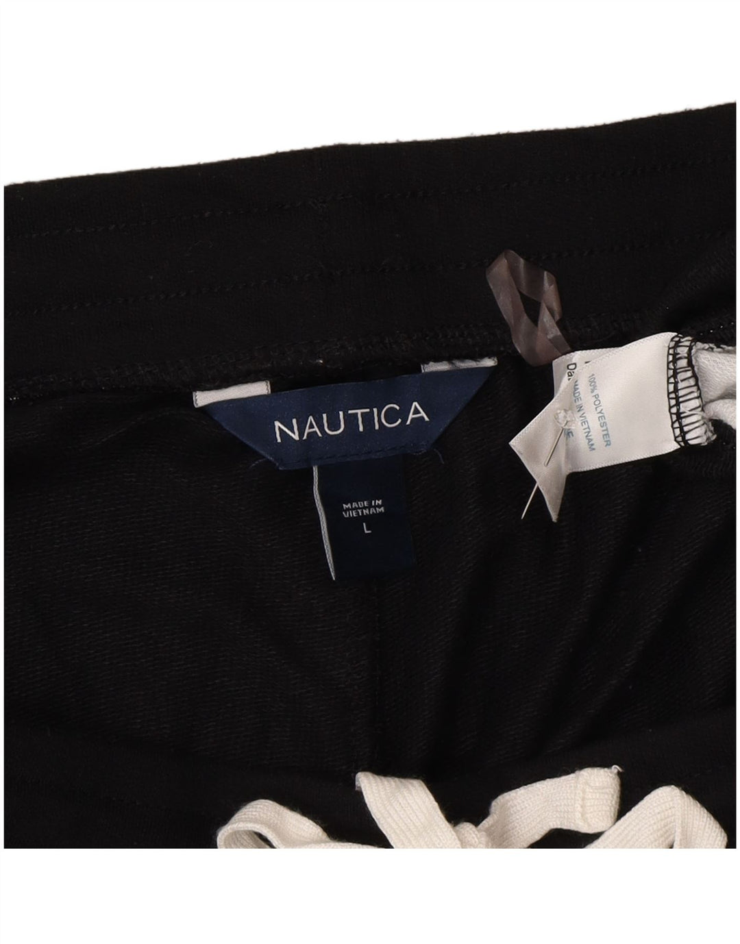 Nautica Womens Tracksuit Trousers UK 14 Large Black Colourblock Polyester