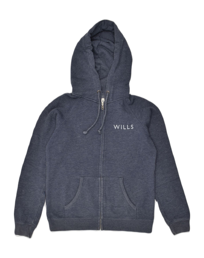 JACK WILLS Womens Zip Hoodie Sweater UK 12 Medium  Navy Blue Cotton | Vintage Jack Wills | Thrift | Second-Hand Jack Wills | Used Clothing | Messina Hembry 